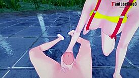 yo, misty giving a wild pov blowjob in anime!