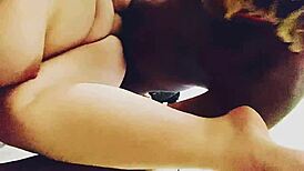 Hot blonde pawg licks cum off her butt