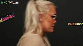 CFNM babe skillfully sucks future boss's cock during intense job interview session