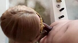 arriving at the date, the cuckolder waits in the jacuzzi room for unprotected fun