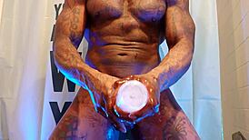 Large black cock self pleasure of a African American man