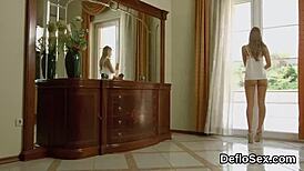 A nympho virgin gets her wet cunt deflowered in close-up, climaxing intensely.