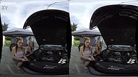 WankzVR - Under the Hood with Alex Blake & Arya Fae Outdoors.