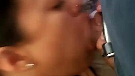 Excellent blowjob technique with a satisfying mouth finish