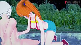 yo, misty giving a wild pov blowjob in anime!