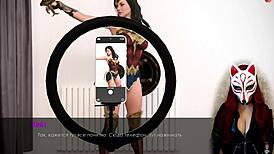 kate cosplays as petite brunette babe in solo cartoon game