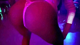 Skinny teen bangs at the gloryhole, cuckolding her old husband in the group! 😈