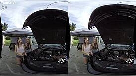 WankzVR - Under the Hood with Alex Blake & Arya Fae Outdoors.