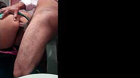 they fuck a beautiful petite indian girl hard in the bathroom, anal creampie and cumshot.