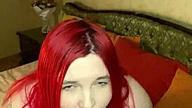 Alternative BBW bent over naked with ball gag tits play and spit 😋