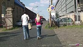 stranger from leipzig station bangs german teen kira outdoor in wild session