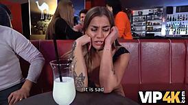 Tattooed Babe Cheats With Lucky Guy In Public Place