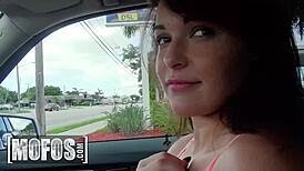 callie haze hustles for cash, rides bruno hard to prove she's a pro worker at mofos.