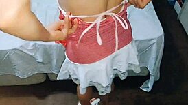 In new work uniform, I clean boss's monster cock with my mouth