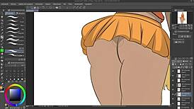 In Gravity Rush, Kat engages in a flashing scene during speedpaint.