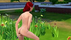 Masturbation In The Park Uncensored Outdoor Public Cartoon Redhead