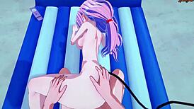 पीओवी सेक्स लाला को बीच पर क्रीमपाई के साथ