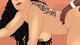 Tattoo Bubble Butt Latina Gets Her Phat Ass Slammed by BBC in Wild Cartoon Parody. Man, This Hentai Party Gets Sloppy!