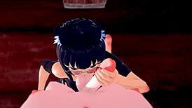 Futa feels horny while squirting with big ass.