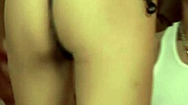 Girlfriend in bikini gives friend an amazing blowjob.