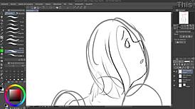 In Gravity Rush, Kat engages in a flashing scene during speedpaint.