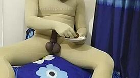 Hey, are you into zentai slave play with food fetish and rope bondage on penis?