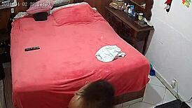 My wife gets so horny on webcam when I'm at work, showing her big hairy ass