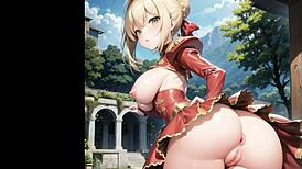 Anime Hentai AI Illustration with Big Tits in Stunning Detail. Boobs Steal the Show!