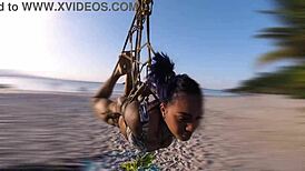 shibari at public beach with lordshibarifloripa feels so daring