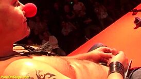 Extreme Lesbian Sex On Public Stage With Kissing.