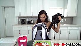 Bound beauty craves rough pounding in dark garage. She begs for more!