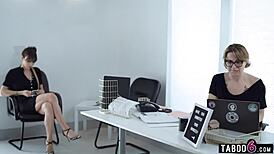 Employee Corners Boss and Fucks Transgender Wife in Doggy Style Over Desk