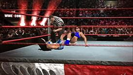 Melina wrestles chun li in intense fight