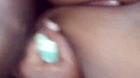 Mature Ebony Titfuck in Car