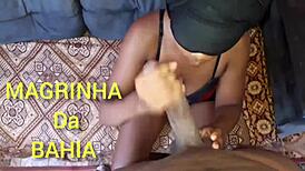 Well-Endowed Cums On Hot Brunette