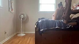 Lightskin big booty bent over for doggystyle sucking monster cock