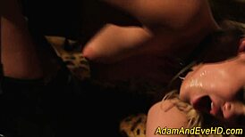 lingerie sub gets oral and fingering from monster cock in leather shoes