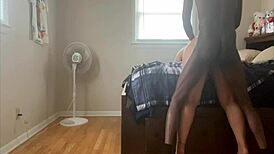 Lightskin big booty bent over for doggystyle sucking monster cock