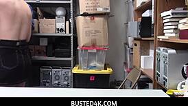 Busted4K - Young Thief Naomi Nash on Creepy Officer's Lap