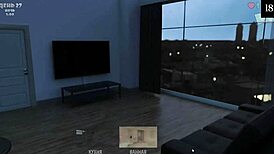 Cute roommate reaches intense orgasm with squirting and cum on ass