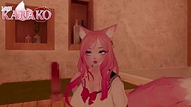 cat girl kanako discovers dick and tests fit