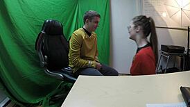 Gigi Breeze Performs Detailed Oral Blowjob in Star Trek Theme Left Side View