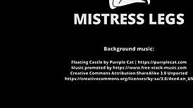 Toes wiggling in red shiny pantyhose