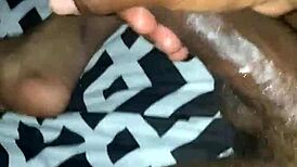 Watch this ebony guy stroke his big black cock solo