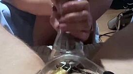 caged COCK teased relentlessly in the SLEEVE