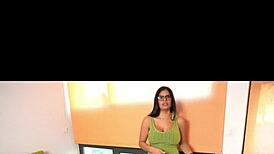 Sheila Ortega Rides Dildo in Green Tracksuit Solo