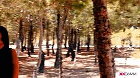 i'm giving myself a little jerk off outside, oh shit