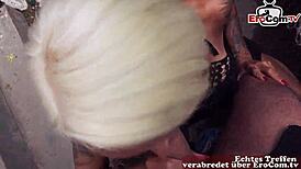 dünne deutsche milf schlampe lures guy for outdoor sex date, damn