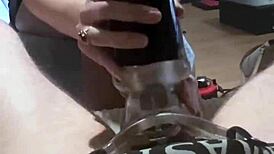 caged COCK teased relentlessly in the SLEEVE