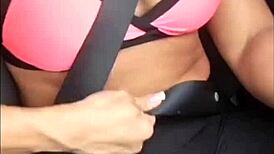 Blonde slut cumming in the car, want to join?